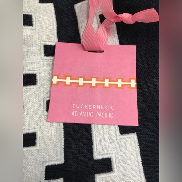 NWT- Tuckernuck Blue and White Casual Dress with Cuffed 3/4 Sleeves Size L - Picture 6 of 6